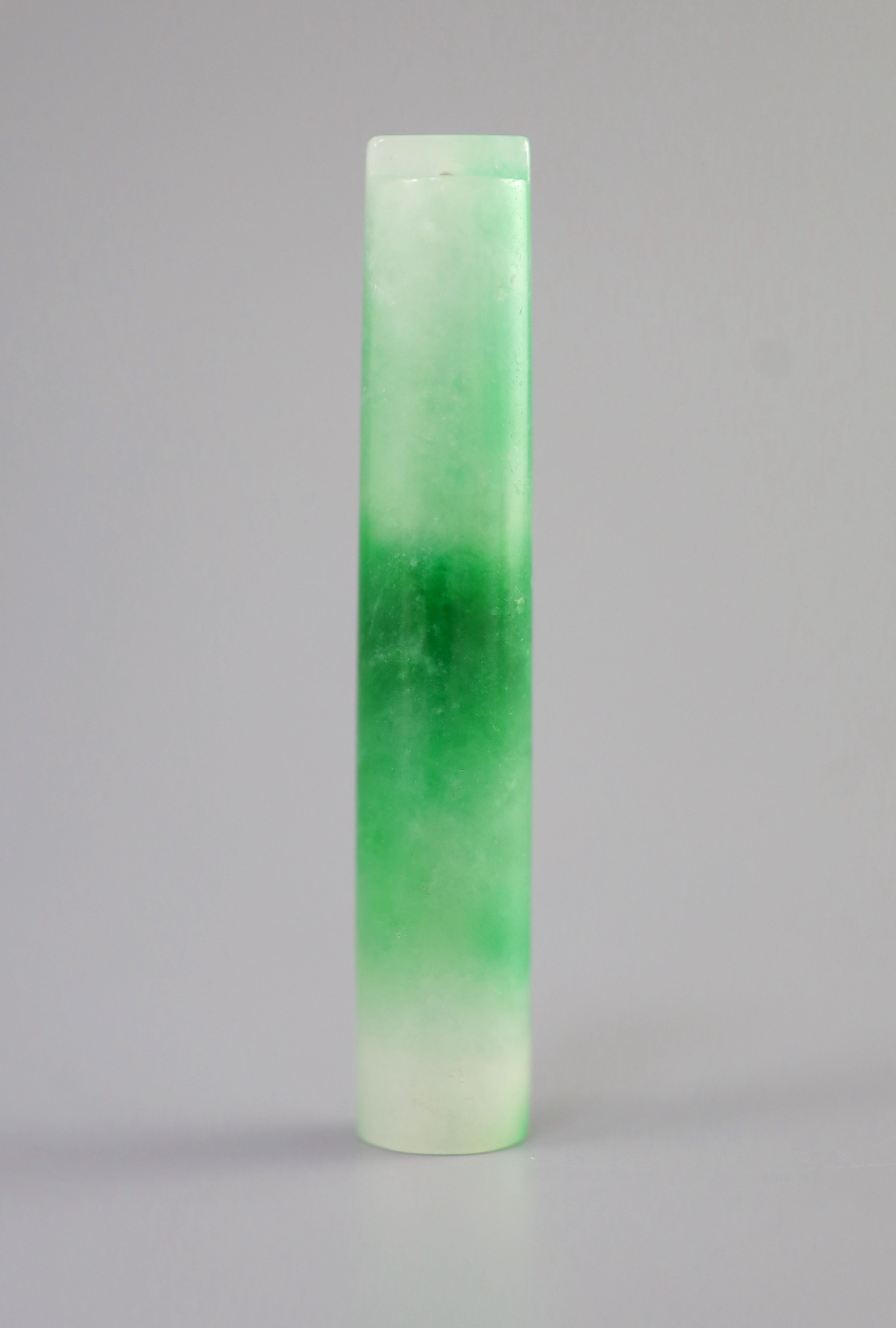 A Chinese jadeite official's hat plume holder, 7cm
